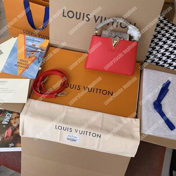 Replica LV Capucines Mini Taurillon Leather Python Rouge