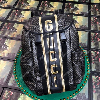 Replica Gucci Dapper Dan Backpack With Gold GG Pattern