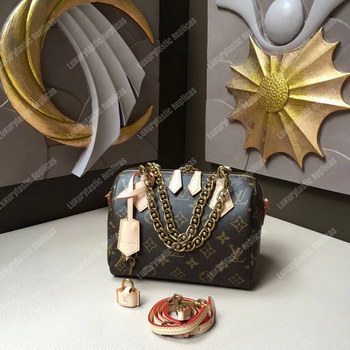 Replica LV Speedy 20 Chain Tote Bag Monogram Canvas