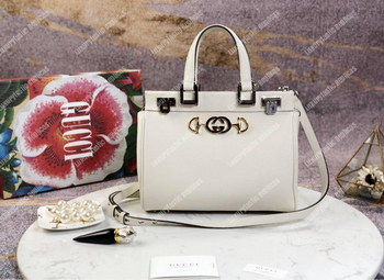Replica Gucci Zumi Grainy Leather Small Top Handle Bag White