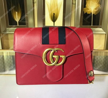Replica Gucci GG Marmont Stylish Striped Canvas Bag Red