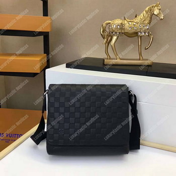 Replica LV District PM Damier Infini Leather Onyx