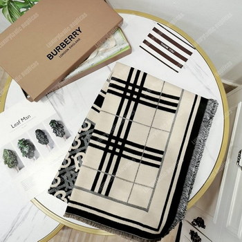 Replica Burberry Check, Monogram and Striped Print Silk Scarf Black