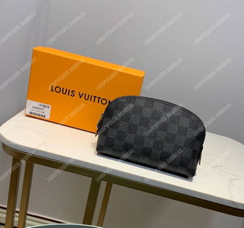 Replica LV Cosmetic Pouch PM Damier Graphite