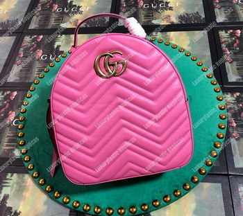 Replica Gucci GG Marmont Quilted Leather Backpack Magenta