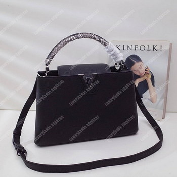 Replica LV Capucines PM Noir Python Leather Trim