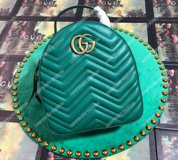 Replica Gucci GG Marmont Quilted Leather Backpack Green