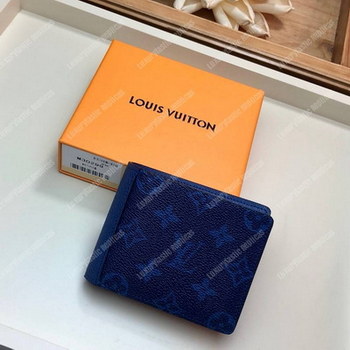 Replica LV Multiple Wallet Taiga Monogram Navy Blue