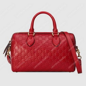 Replica Gucci Signature Medium Top Handle Bag Red