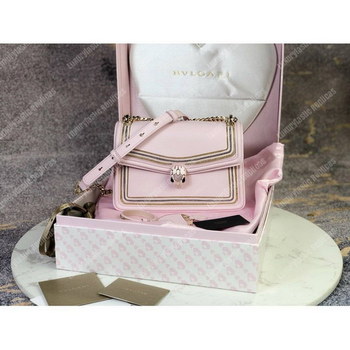 Replica BVL Serpenti Diamond Blast Shoulder Bag Crystal Rose With Chain Motif