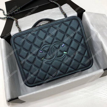 Replica Chanel Large Vanity Case Dark Turquoise