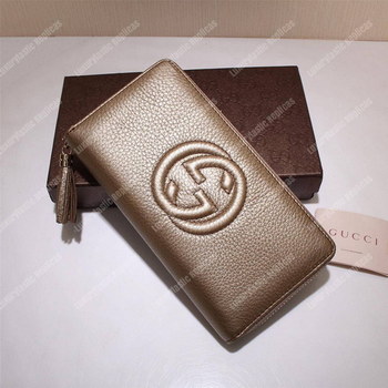Replica Gucci Soho Zip Around Wallet Gold