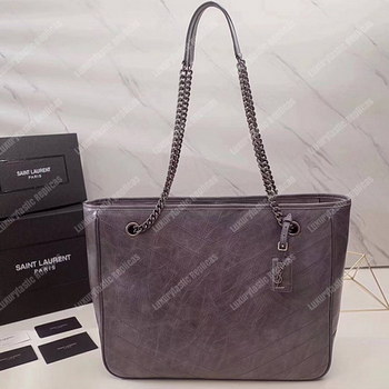Replica Saint Laurent Large Niki Shopping Bag Earth Grey