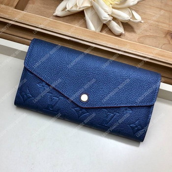 Replica LV Sarah Wallet Monogram Empreinte Leather Marine Rouge