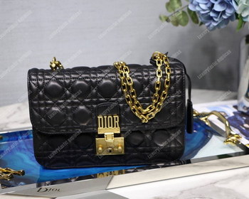 Replica Dior Lambskin DiorAddict Flap Bag Black