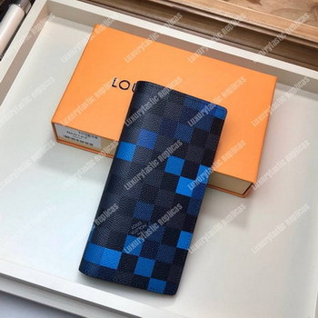 Replica LV Brazza Wallet Damier Graphite Pixel Blue