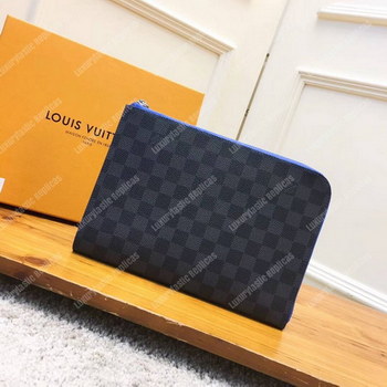 Replica LV Pochette Jour PM Damier Graphite Blue