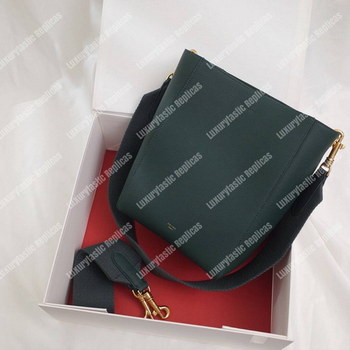 Replica Celine Sangle Small Bucket Bag In Soft Grained Calfskin Amazone