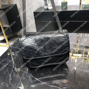 Replica Saint Laurent Niki Baby In Vintage Leather Black