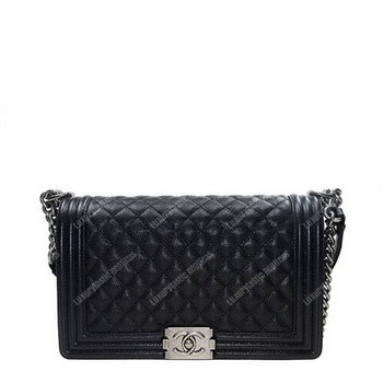 Replica Chanel Boy Medium Handbag Black