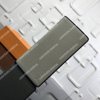 Replica LV Brazza Wallet Taiga Leather Silver