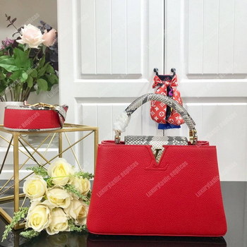 Replica LV Capucines BB Taurillon Python Rouge