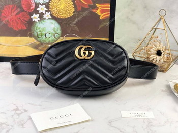 Replica Gucci GG Marmont Matelassé Leather Belt Bag Black