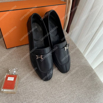Replica Hermes H Buckle Loafer Black