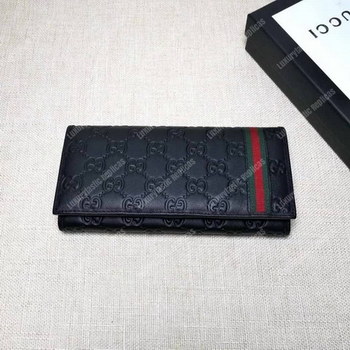 Replica Gucci GG Continental Offset Web Wallet Black