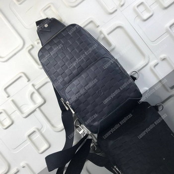 Replica LV Avenue Sling Bag Damier Infini Leather Black