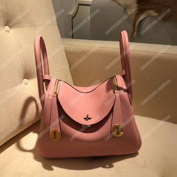 Replica Hermes Lindy 30 Bag Clemence Sakura Pink