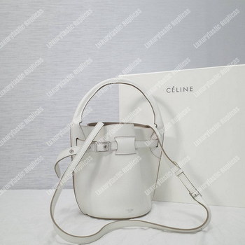 Replica Celine Big Nano Bucket In Supple Grained Calfskin White
