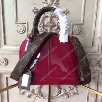 Replica LV Alma BB Patent Leather Magenta