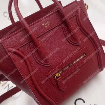 Replica Celine Nano Luggage Tote Maroon