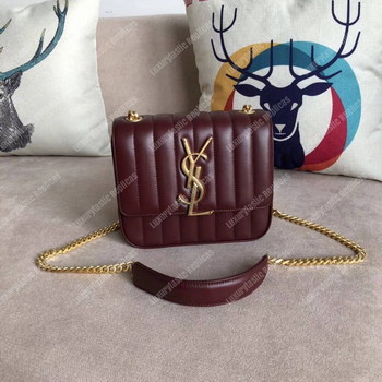 Replica Saint Laurent Vicky Medium Dark Red