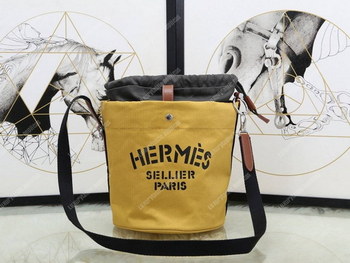 Replica Hermes Grooming Bag Light Yellow Palladium Plated Hardware