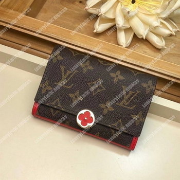 Replica LV Flore Compact Wallet Coquelicot