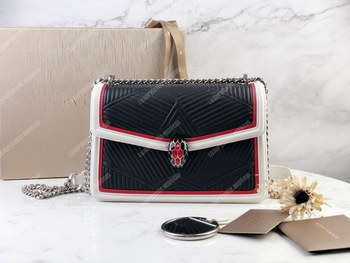 Replica BVL Serpenti Forever Shoulder Bag BlackWhitePink