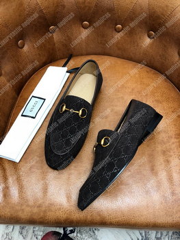 Replica Gucci Jordaan GG Velvet Loafer Brown