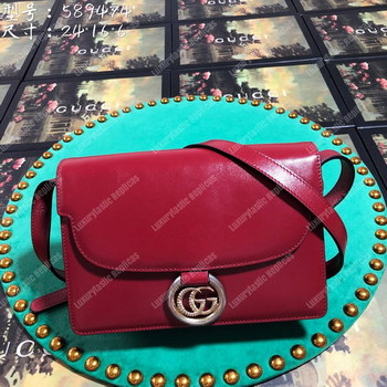 Replica Gucci Small Leather Shoulder Bag Red