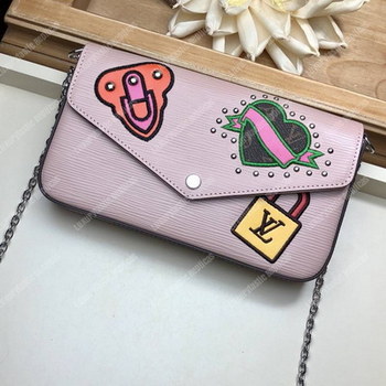 Replica LV Special Edition Pochette Félicie Epi Leather Rose Ballerine