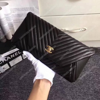 Replica Chanel Reversed Clutch Black