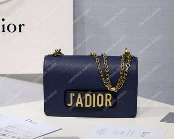 Replica J’Adior Calfskin Flap Bag Dark Blue