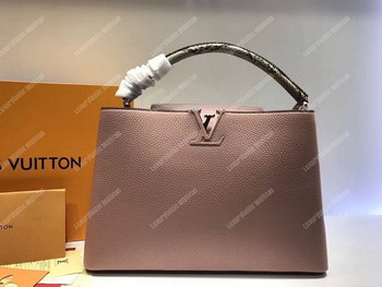 Replica LV Capucines MM Taurillon And Python Leather Magnolia