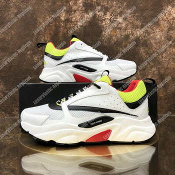 Replica Dior B22 White, Yellow And Black Canvas And Calfskin Sneaker
