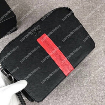 Replica Prada Saffiano Leather Men’s Bag Red