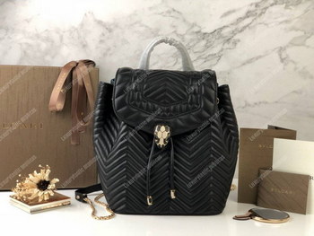 Replica BVL Serpenti Forever Quilted Nappa Leather Backpack Black