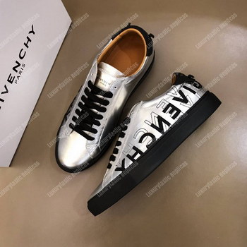 Replica Givenchy Shading Sneakers In Metallized Leather Silver