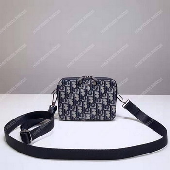 Replica Dior Oblique Jacquard Pouch Beige and Black