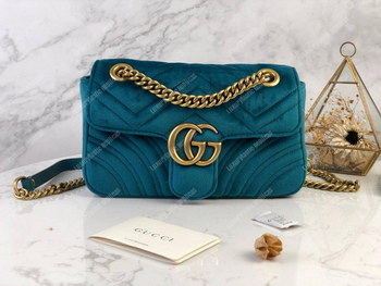 Replica Gucci GG Marmont Velvet Shoulder Bag Blue